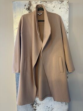 Steve Madden Quilted Shawl Collar Trench Coat in Blush Pink